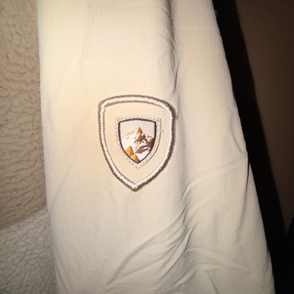 KUHL Sherpa Fleece Jacket Womens Medium Tan Cream Excellent Full Zip Colorblock - Picture 2 of 10